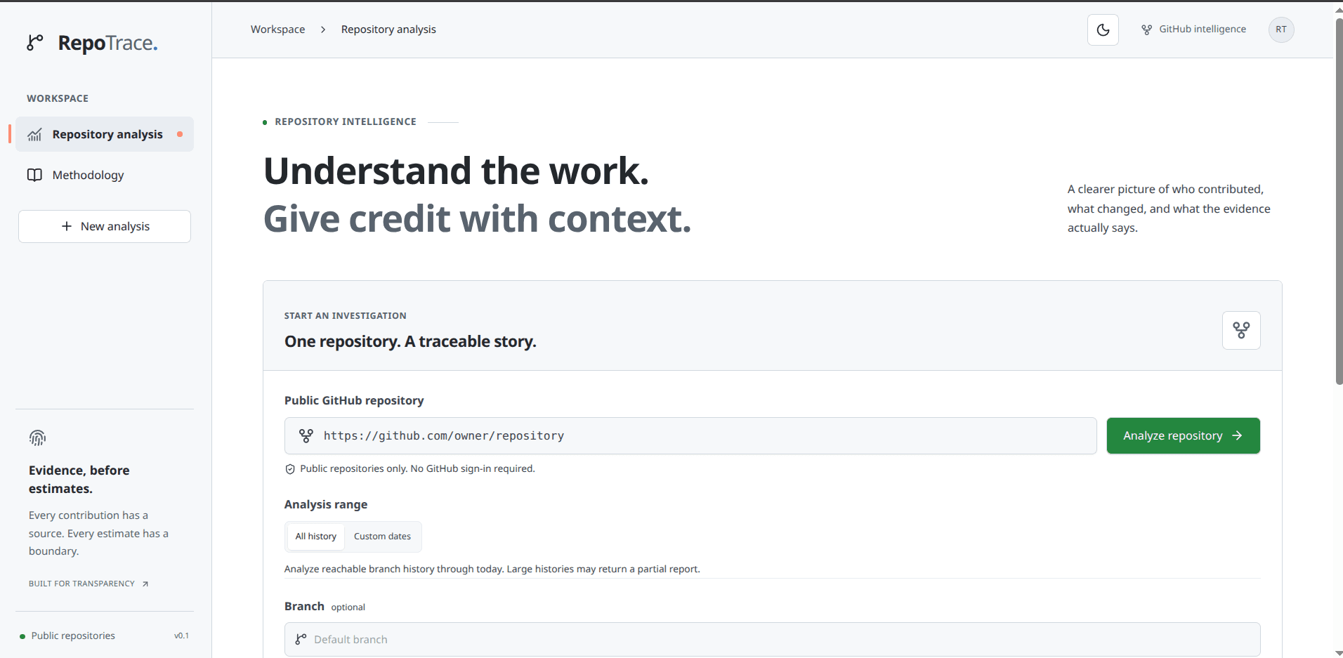 RepoTrace | GitHub Contribution Intelligence